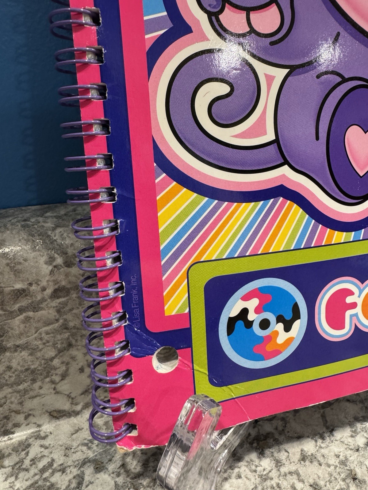 Vintage Lisa Frank Spiral Notebook Funky Monkey 10.5 x 8 Rainbow 68 Sheets Y2K