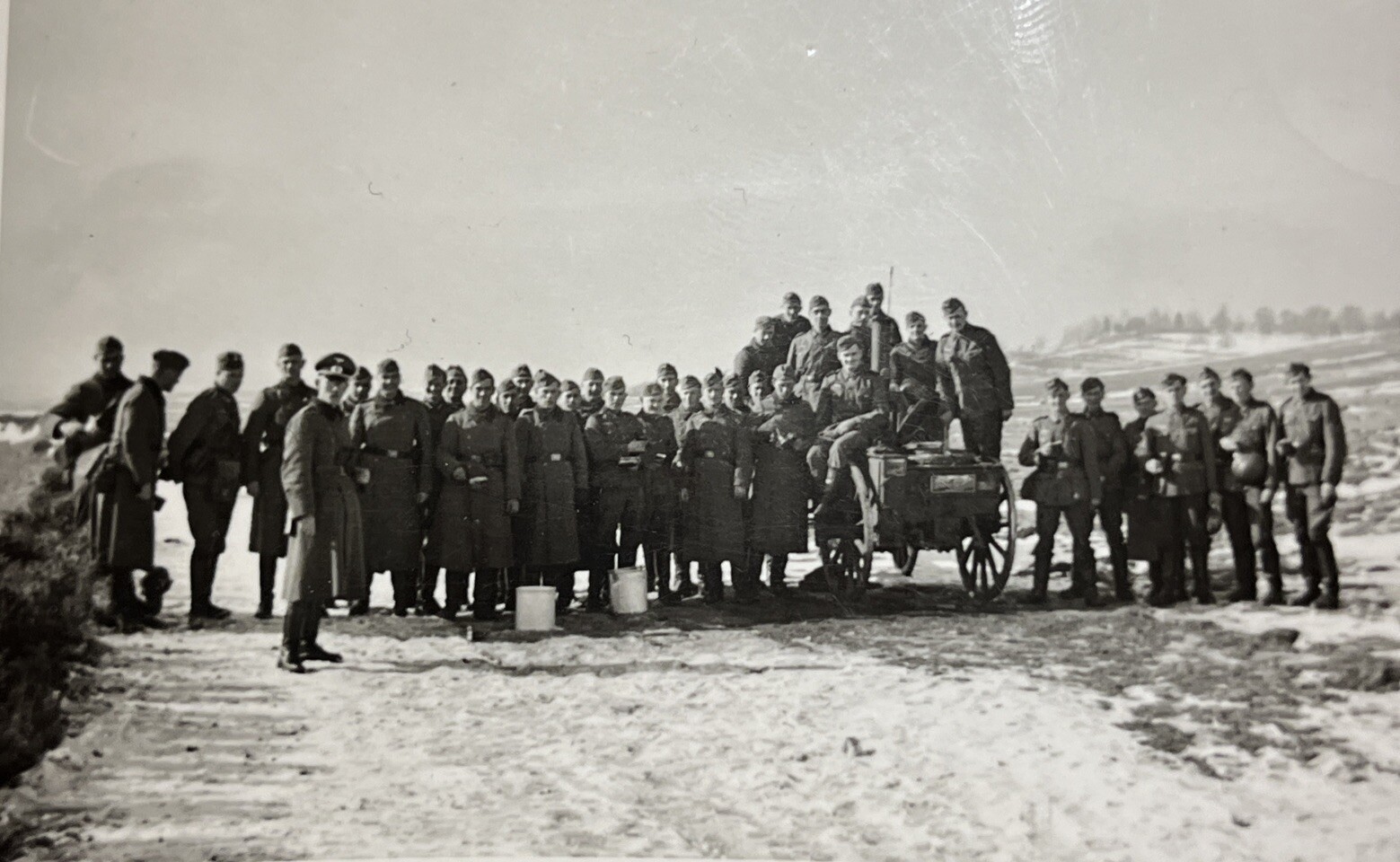 WW2 WWII Original German Military wartime Photo Brigade Soldiers Lined Up