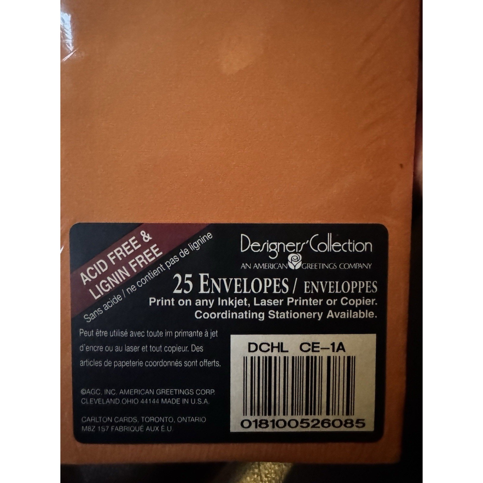 Vintage Orange Envelopes American Greetings Designer Collection Pack of 25
