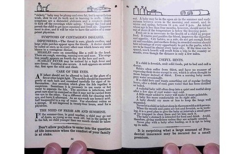 Prudential Cookbook 1910 Insurance Promo Recipes First Aid Baby Care Americana