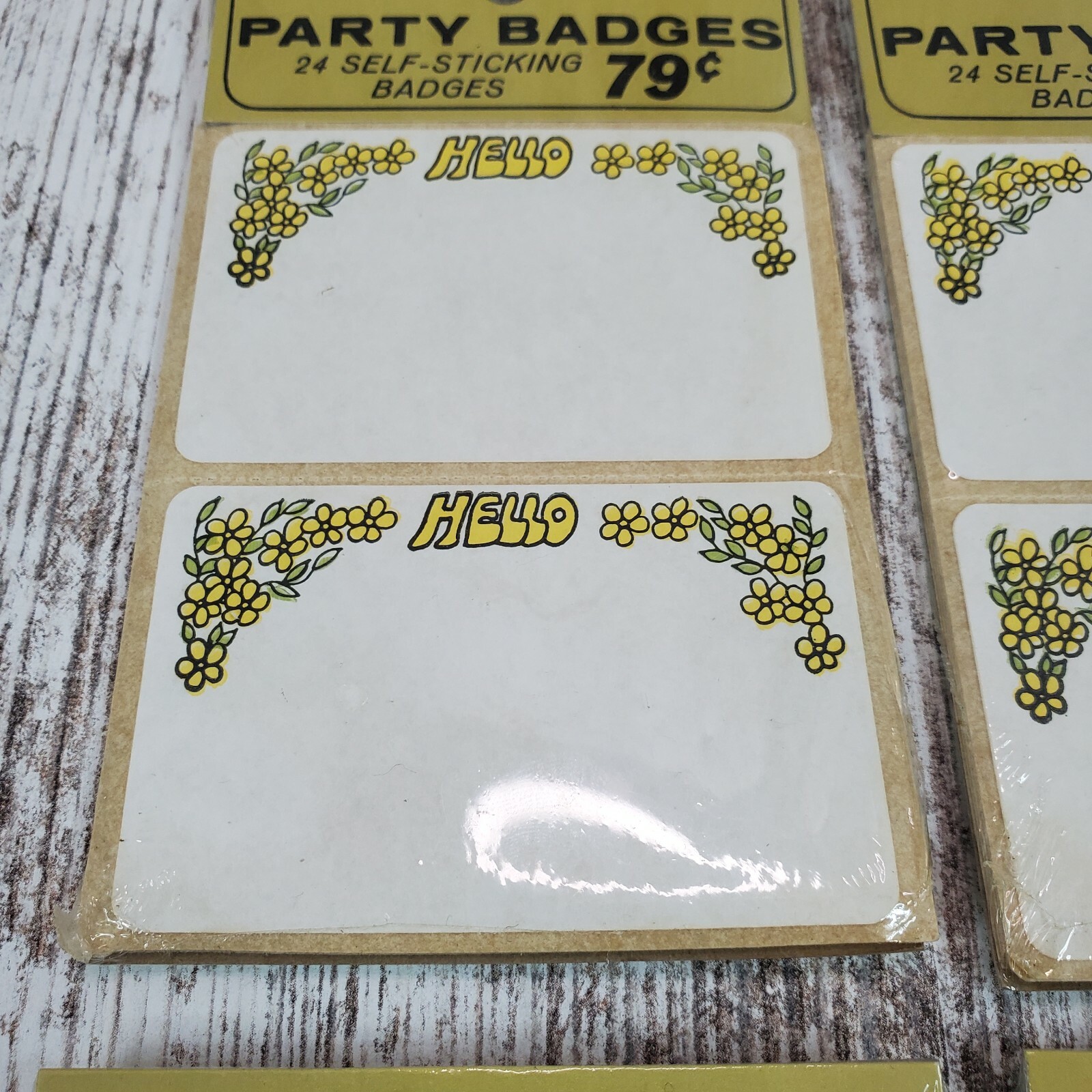Vintage 1967 Dymo Party Name Badges Self Sticking Labels 24 Pack Lot of 4 NOS