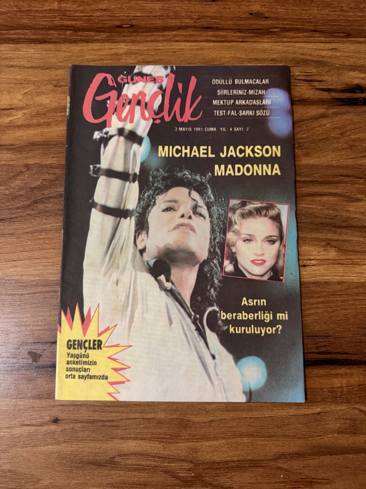 Michael Jackson Madonna Turkish Youth Magazine May 1991 Rare Original