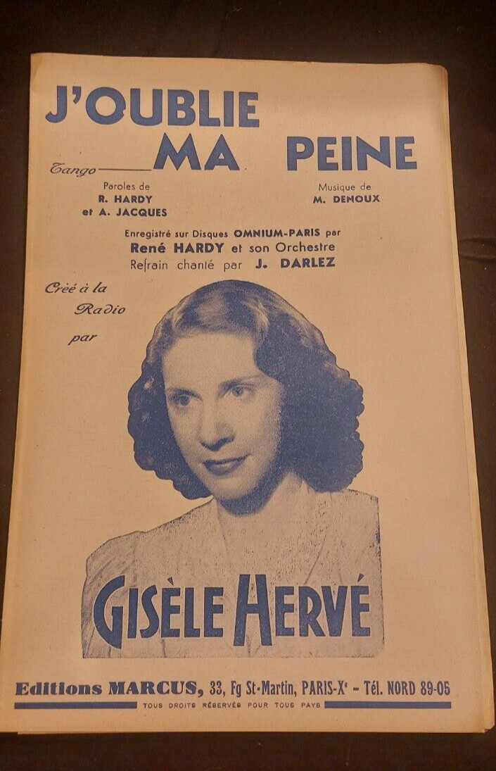 Partition I Forget My Pain Gisèle Hervé Sheet Music
