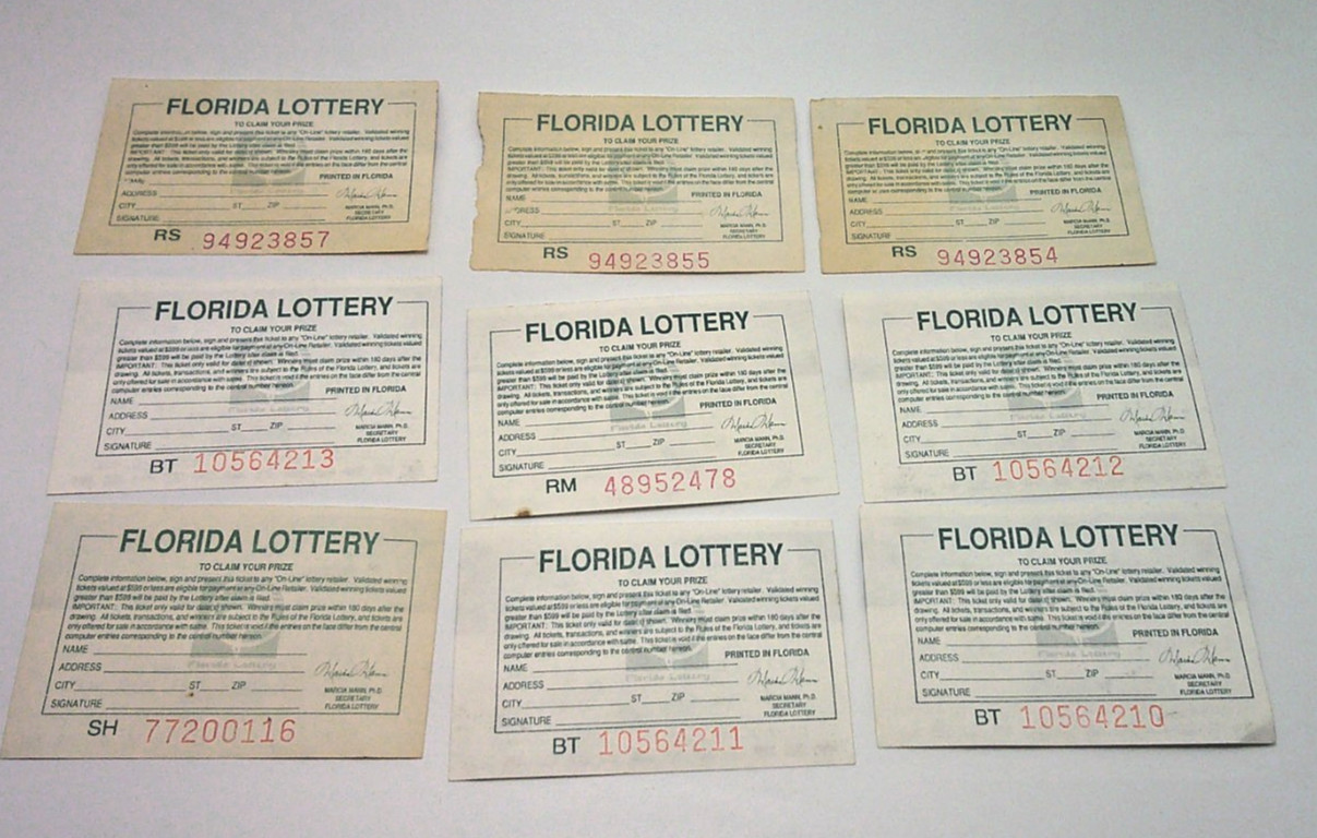 Florida Lottery Tickets 1992 & 1993 Colorful Paper Tickets Non Wins Rare Vintage