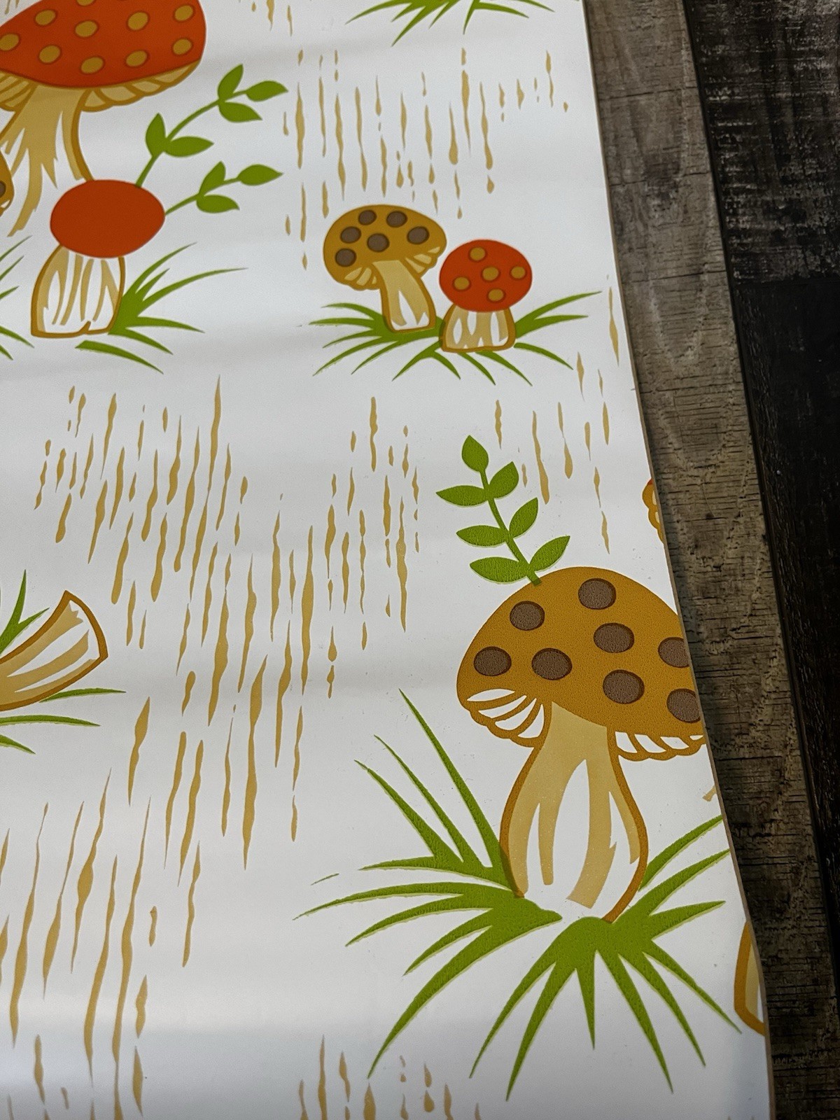 Vintage 1970s Mushroom Contact Paper