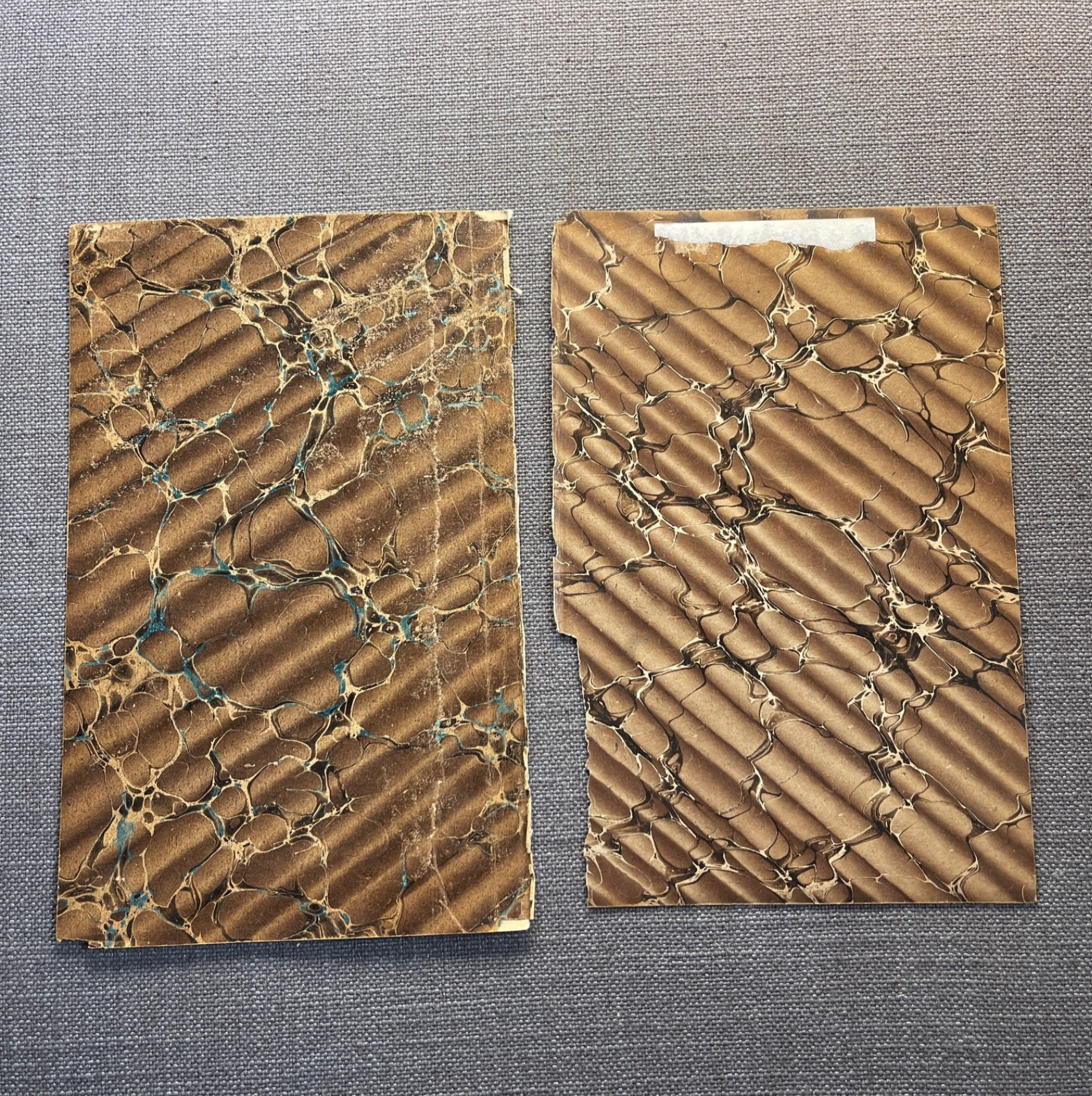 Antique Marbled End Papers Bookbinding Black Brown Red Yellow Blue Lot of 8