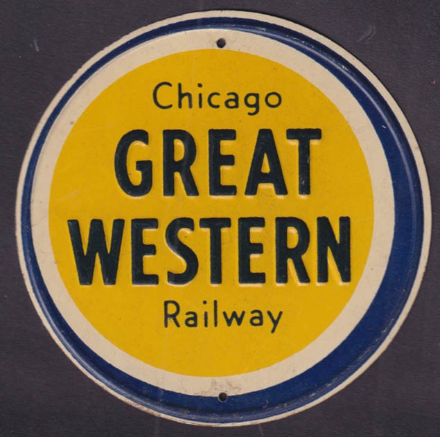 Chicago Great Western Post Cereal metal railroad plaque 1954-1955 off-white