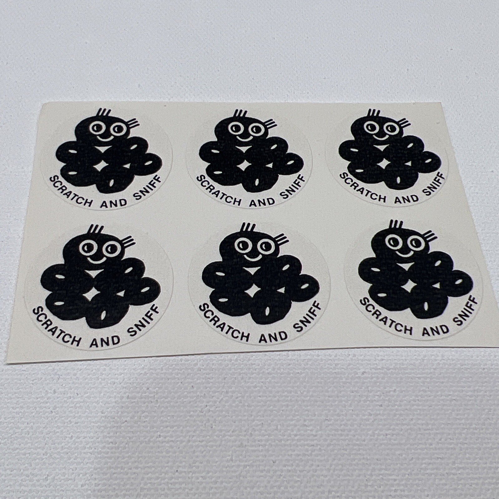 RARE Vintage Matte Scratch & Sniff Stickers Black Licorice Jelly Bean 70’s