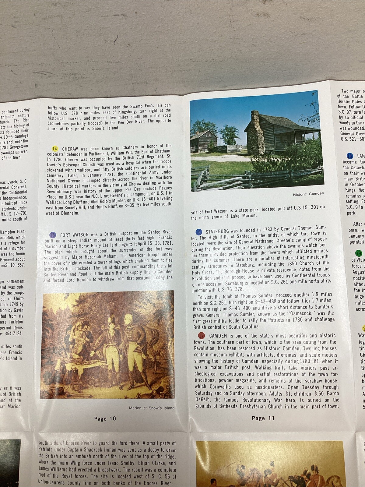 Vintage Major Sites Of The Revolution Brochure In South Carolina B52