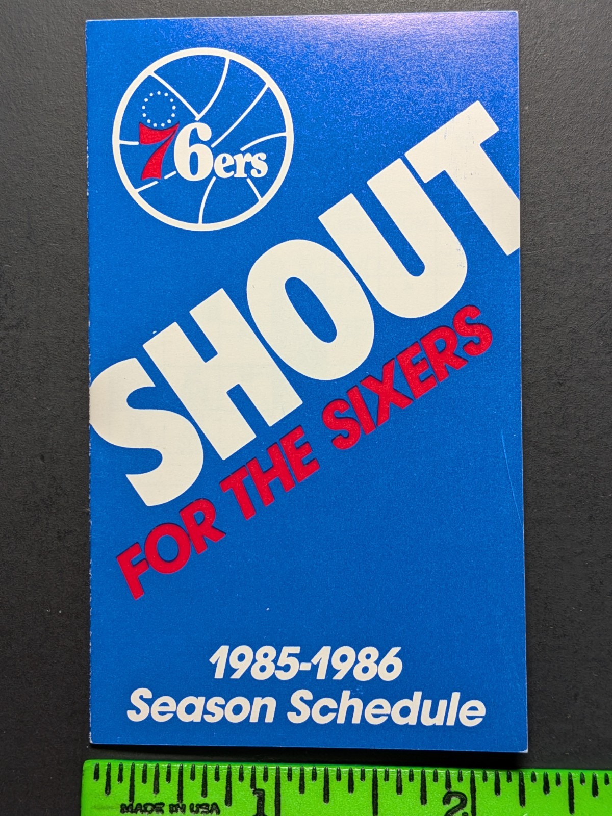 Philadelphia Sixers 1986 Foldout Basketball Pocket Schedule