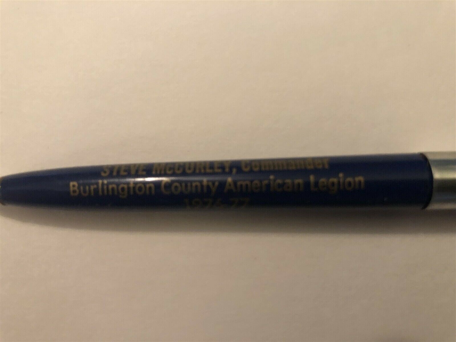 1976 1977 Burlington County American Legion NJ Vintage NJ Steve McCurley Ink Pen
