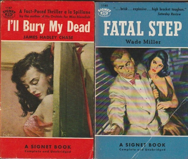 G224 Lot Of 2 Signet Wade Miller J. Chase Mystery Vintage Paperback Books