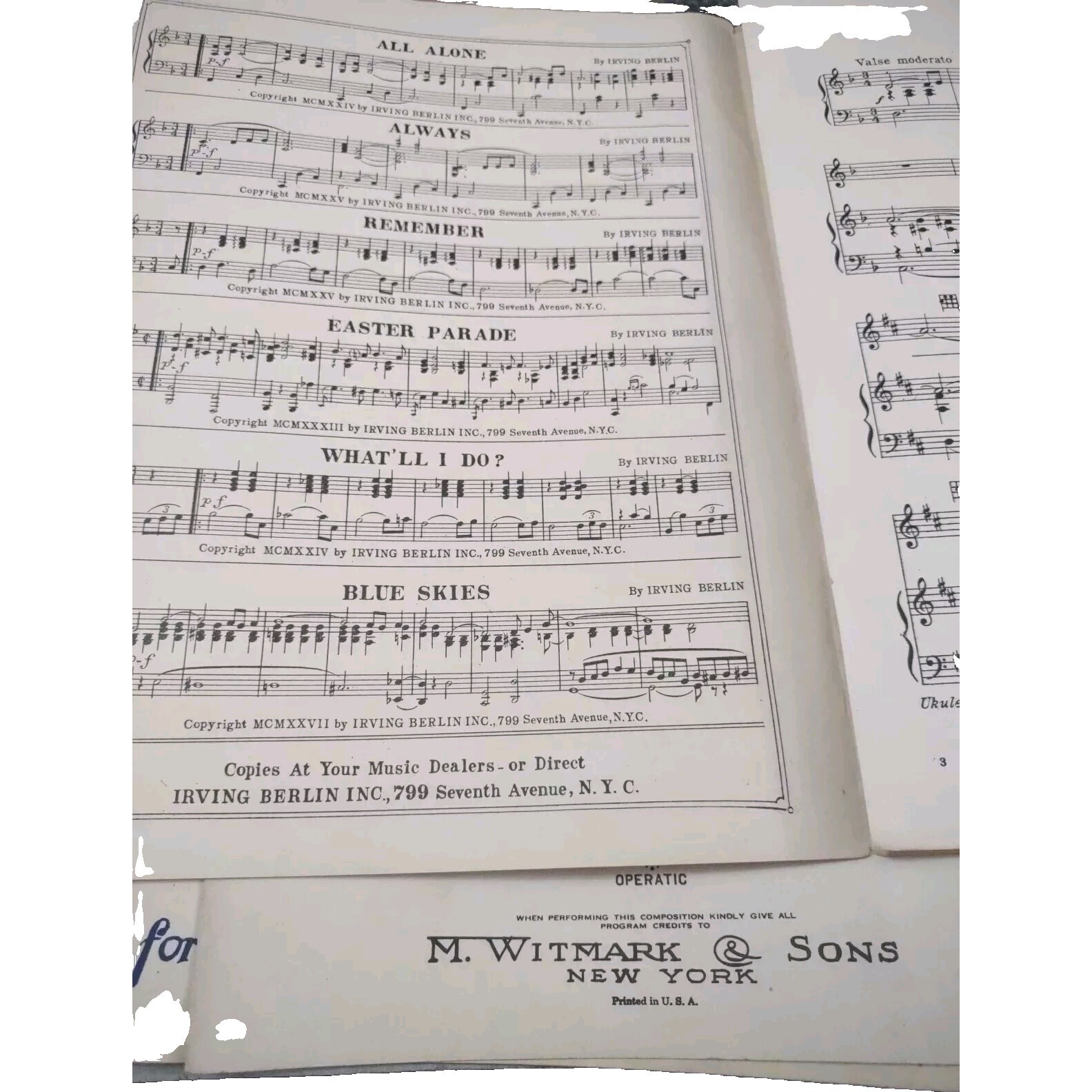 Vintage Epherma Sheet Music – 1927 – Russian Lullaby by Irving Berlin.