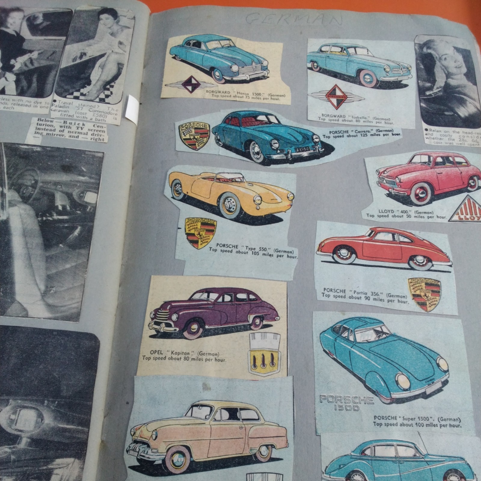 Vintage Retro 1950-60s Scrap Book Album Eagle Comic Classic Cars Cutouts Rare