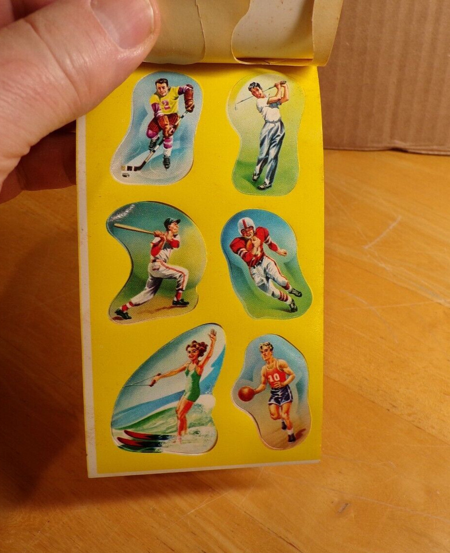 1950s Dennison Sports Seals #8905-Baseball-Football-Basketball-Golf-Hockey-Ski