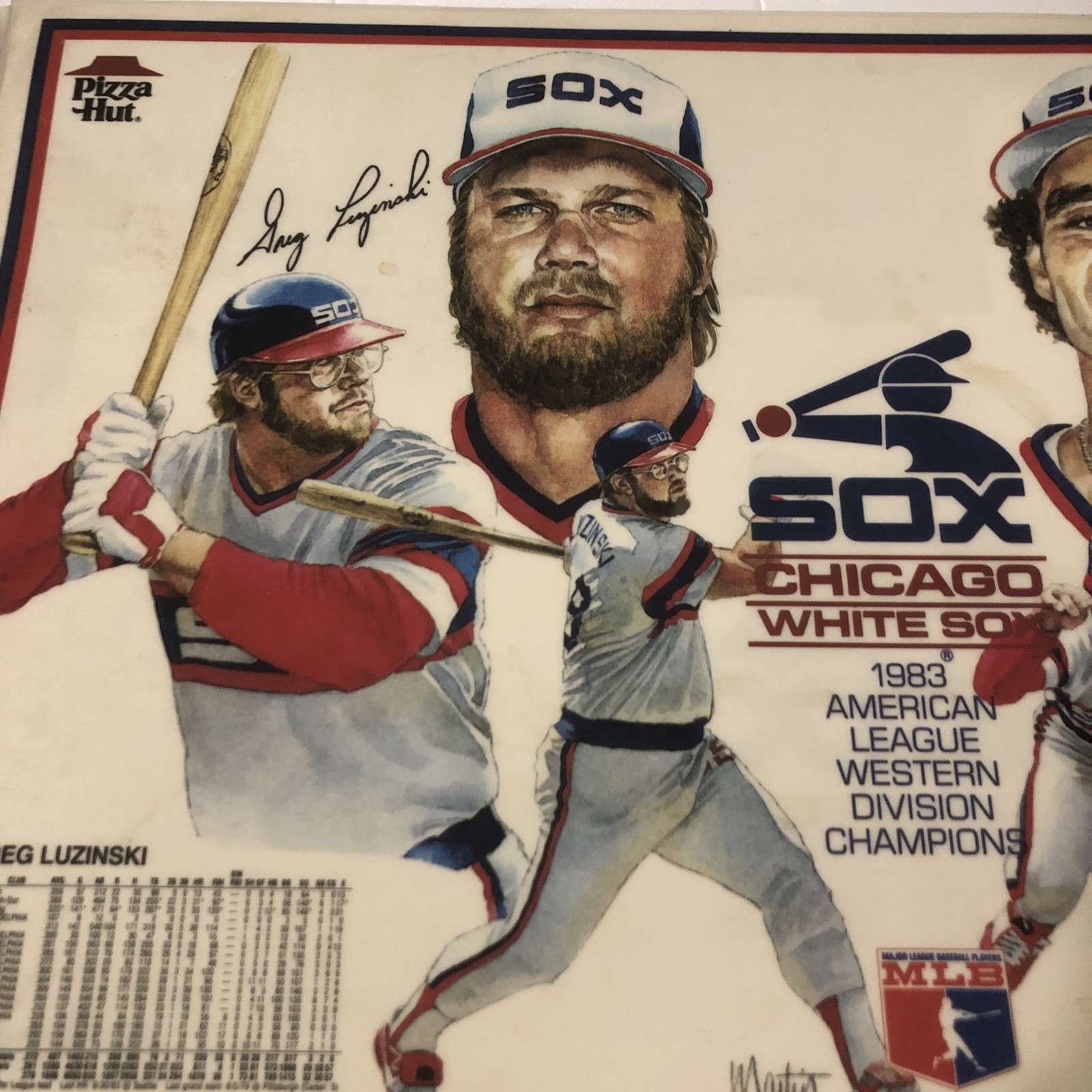 Vintage 1983 Signed (facsimile) Chicago White Sox Pizza Hut placemats. Lot Of 4