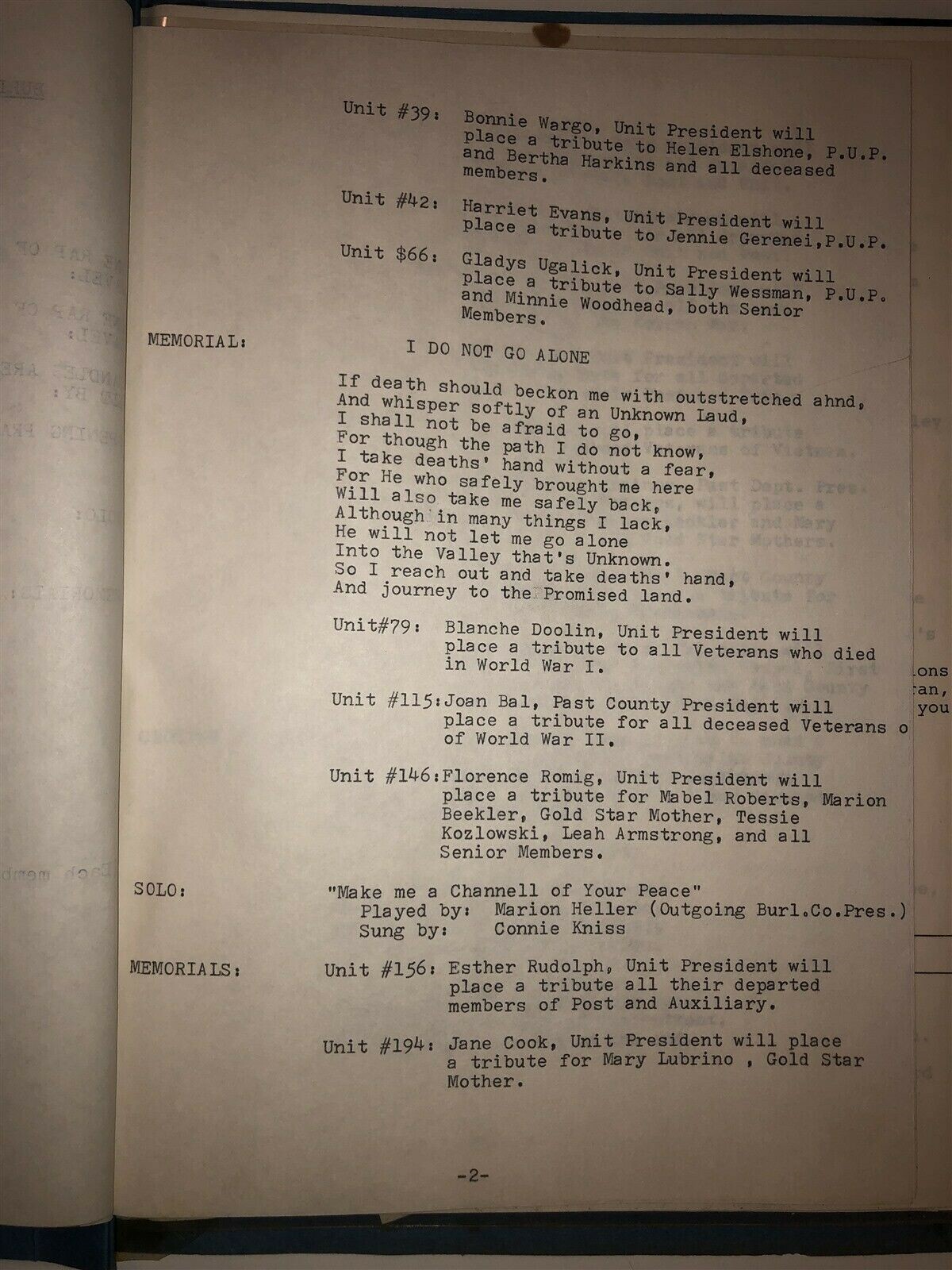 1974 Burlington County Annual memorial Service Aux American Legion NJ Vintage NJ