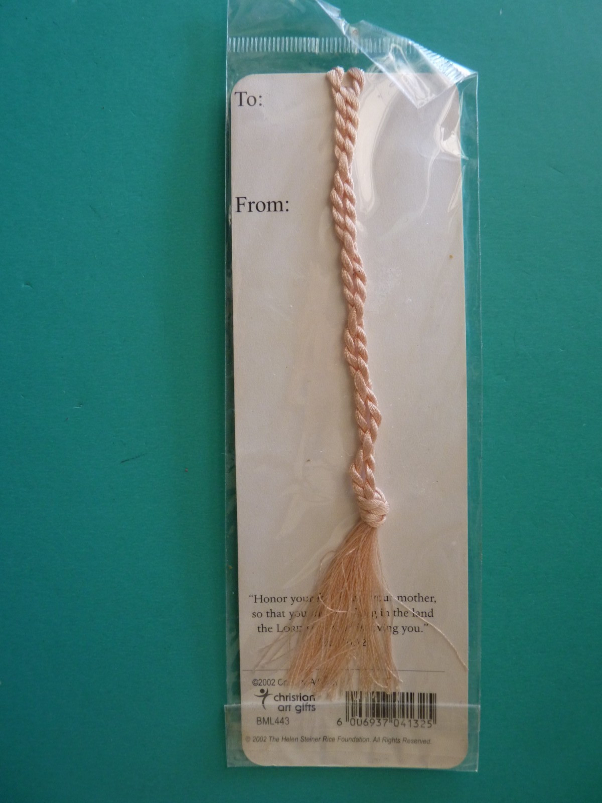 A Mother’s Love Bookmark w/Tassel – Poem By Helen Steiner Rice NIP