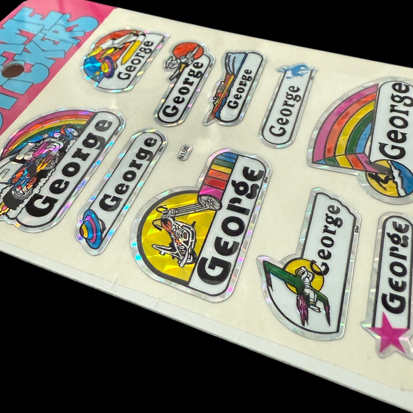 Lot of Vintage 80’s Personalized GEORGE Stickers – Puffy & Rainbow: New / Sealed