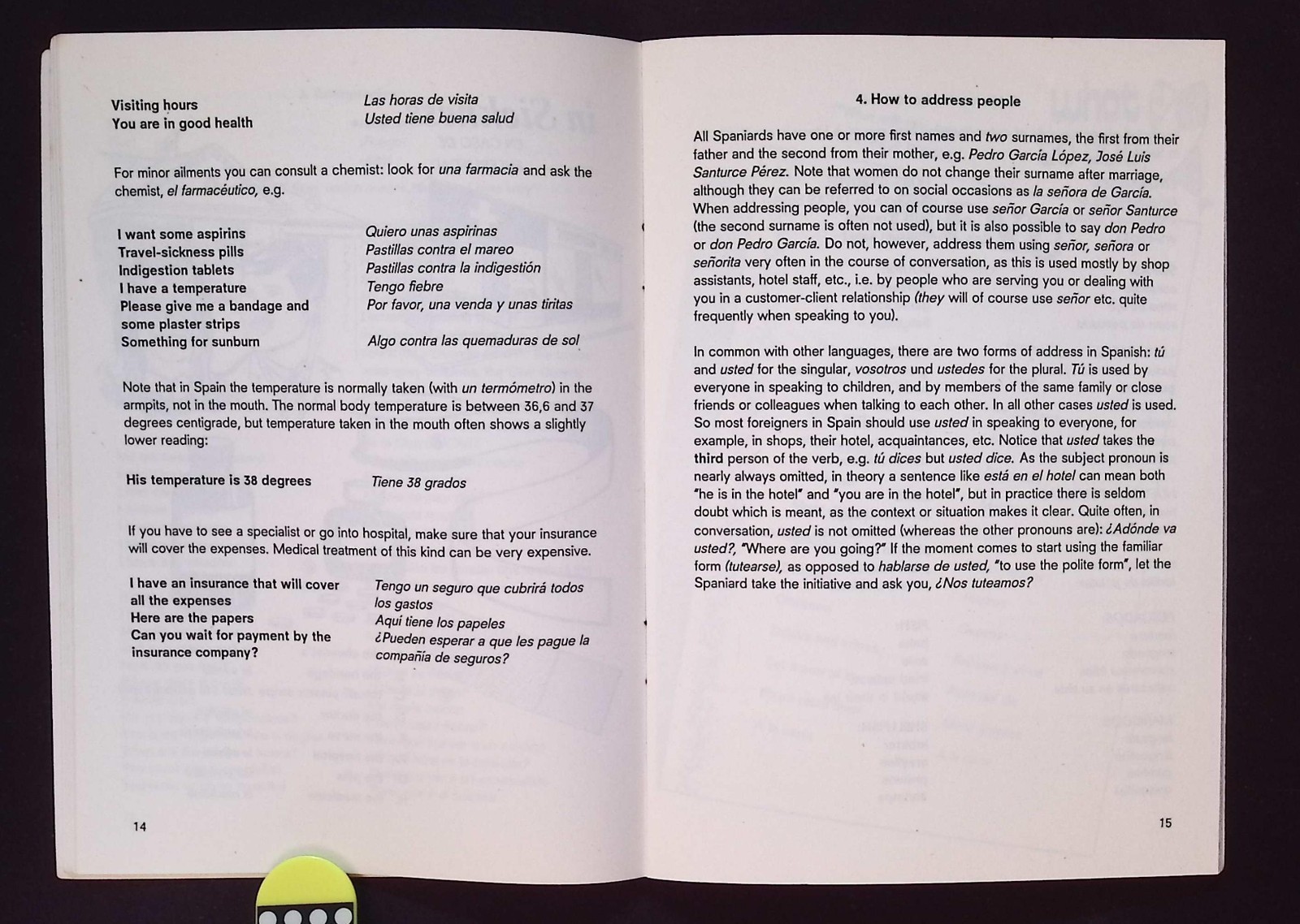 Eurotone Four Phase Introduction to Spanish Book II, Phrases & Useful Info, 1974