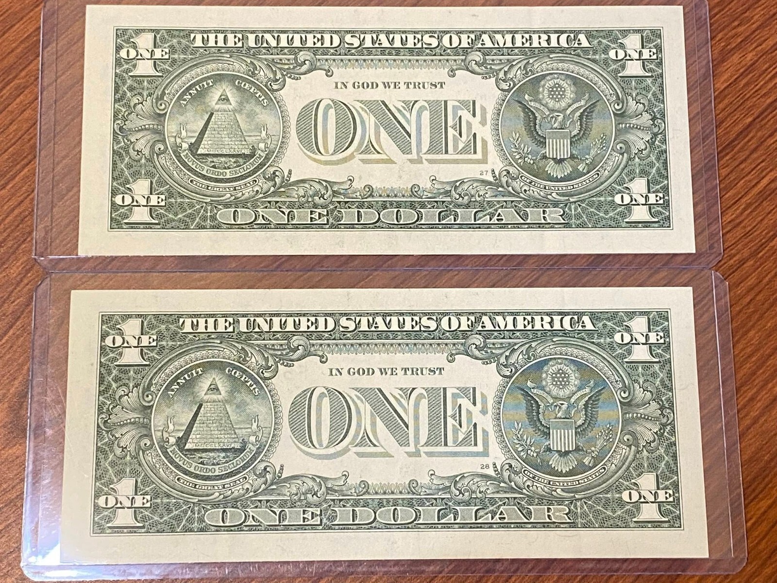 Sequence One Dollar Bills US Banknotes with Series 2017A
