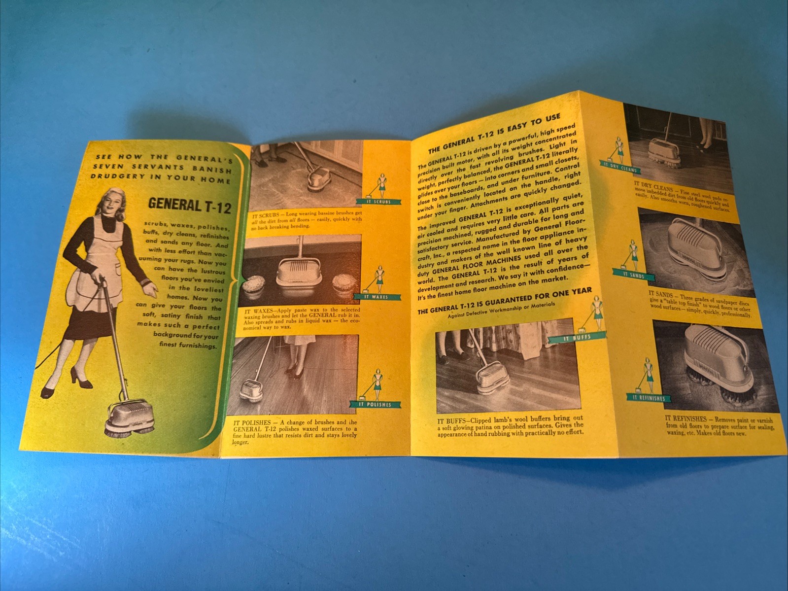 1947 General Floor Craft T-12 Brochure, Electric Floor Waxer Polisher Dual Head