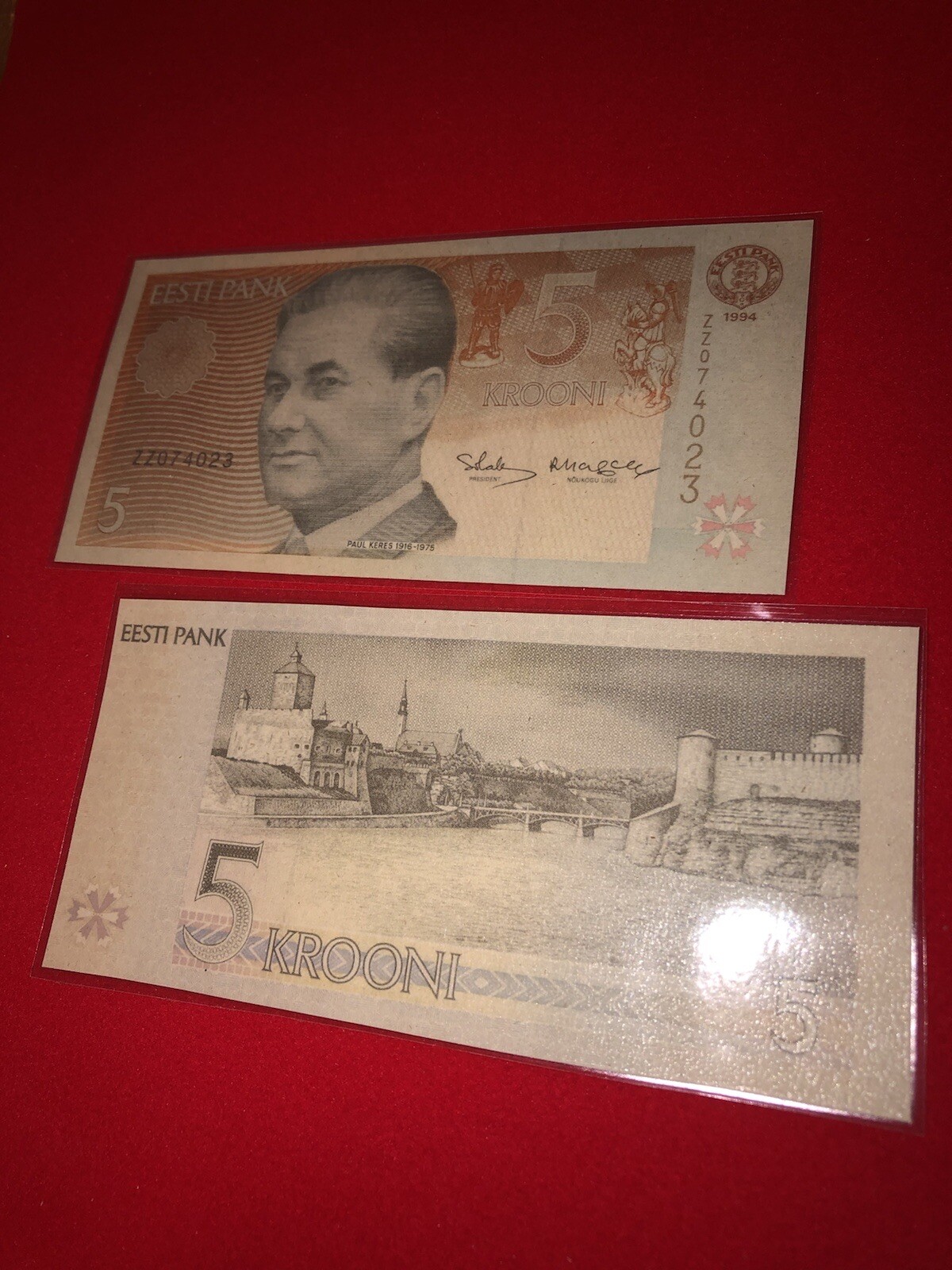 ESTONIA / LAMMINATED HISTORICAL REPLICA SOUVENIR NOTE PRINT