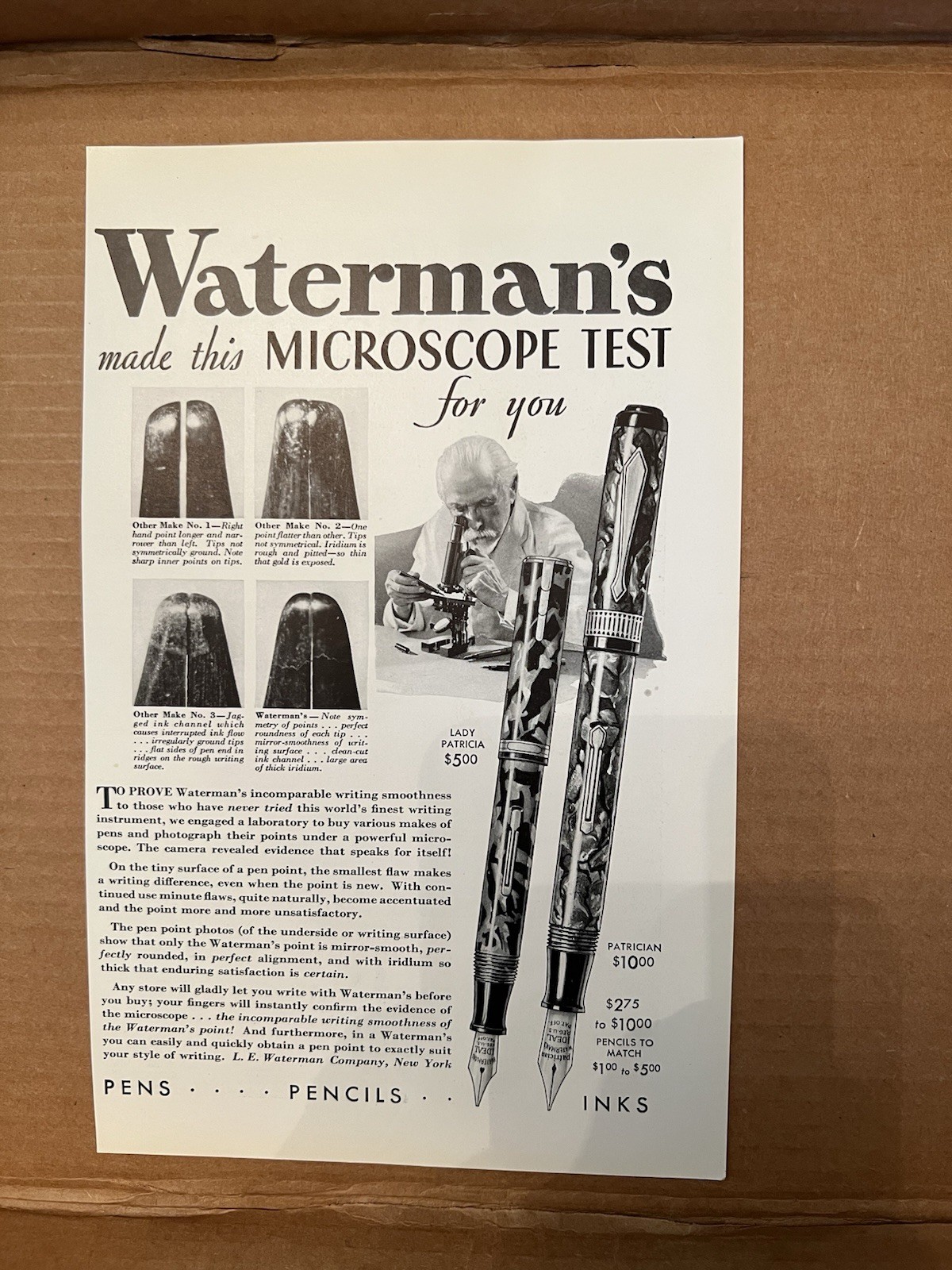 Lot of 6 Vintage Print Ads Waterman’s Sheaffer Texaco Eversharp Capital Boilers