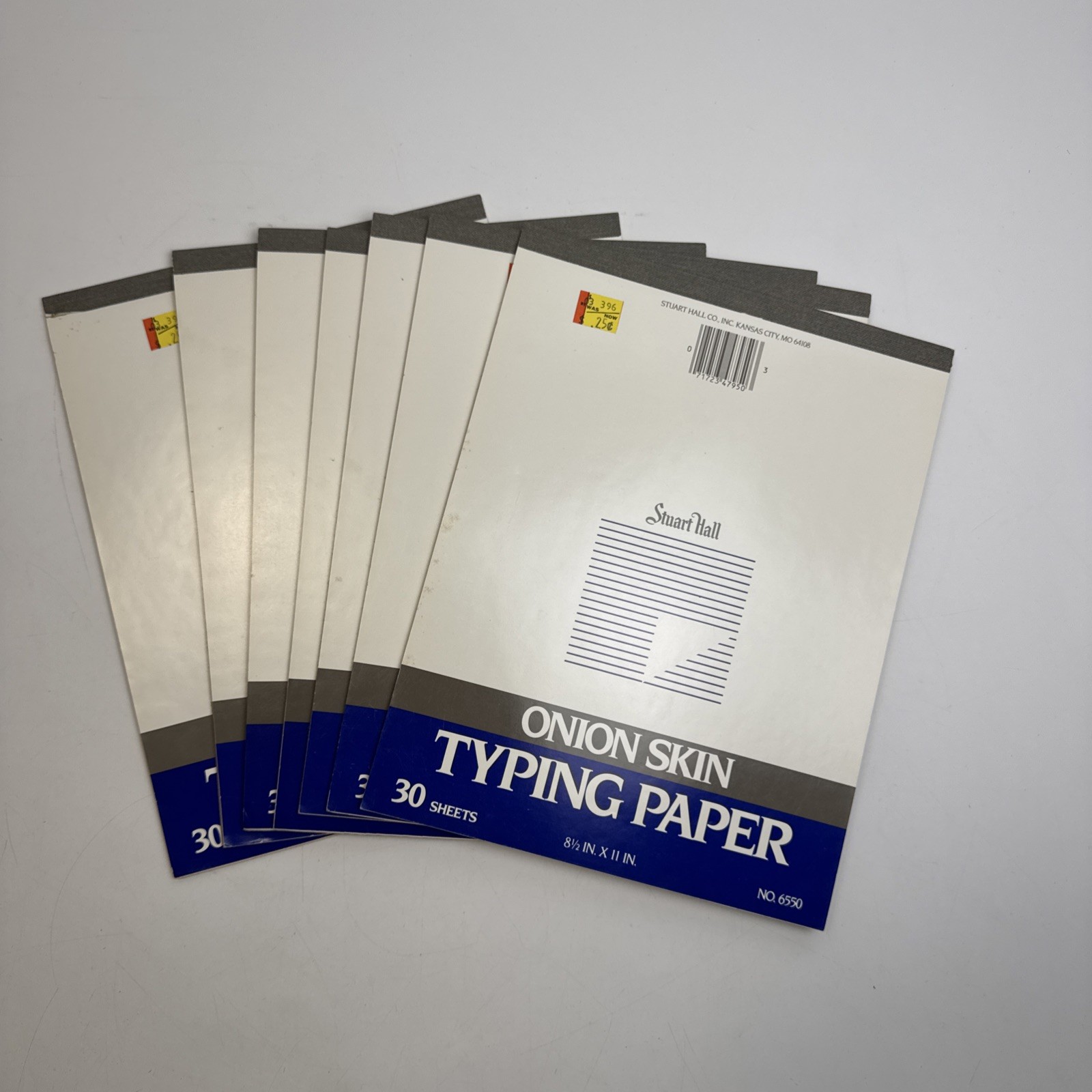 7 Vintage Onionskin Stuart Hall Typing Paper Pads 210 Pages Total 30 Sheets x 7