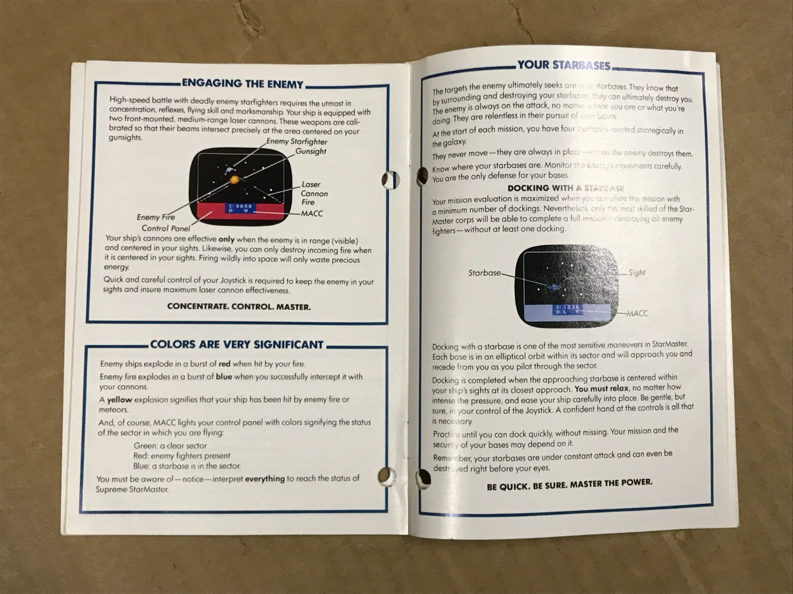 Vintage 1982 Activision – Starmaster Basic Instructions Booklet