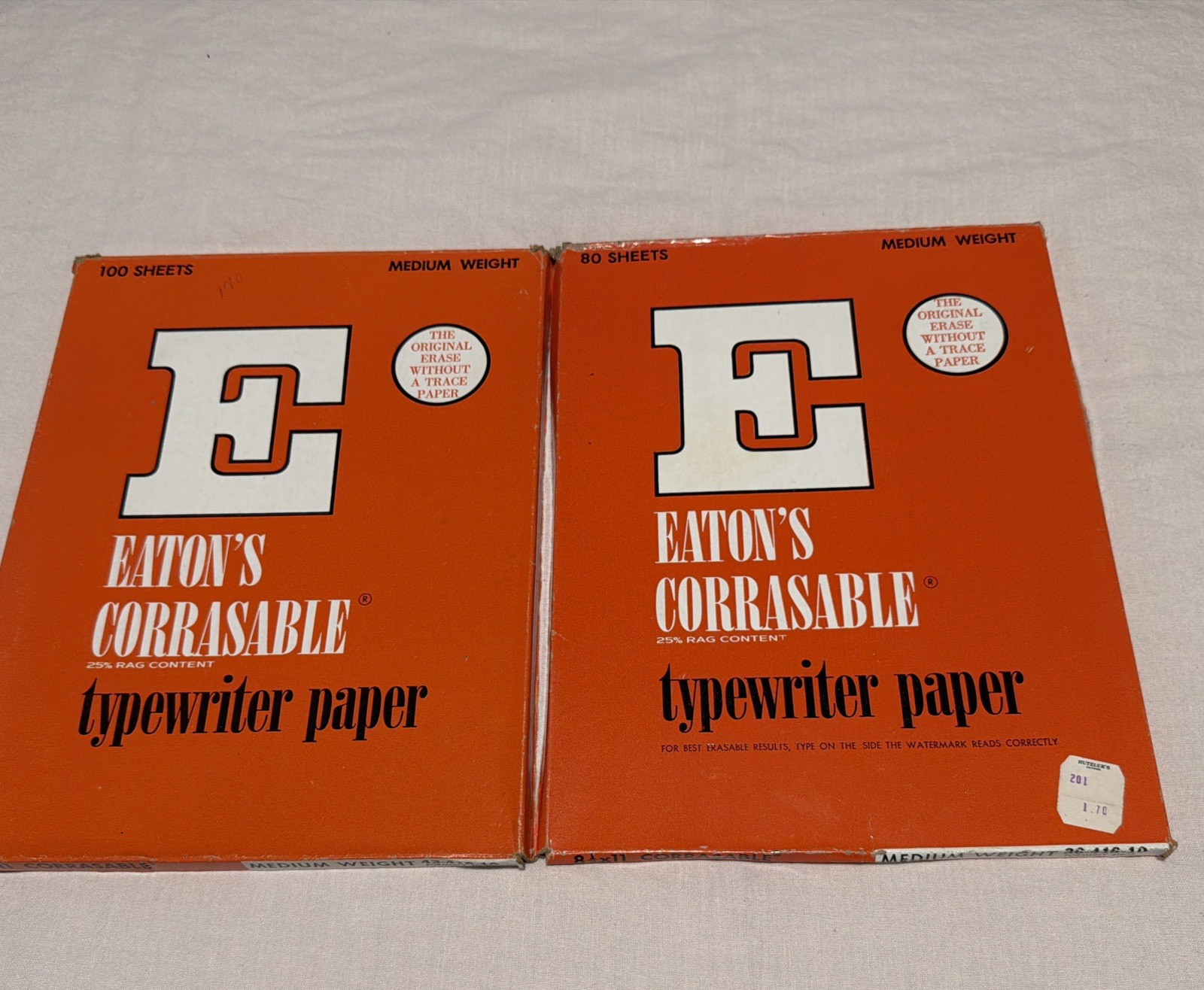 Eatons Corrasable Typewriter Paper 100 sheets Medium weight 16 lb 81/2 x 11