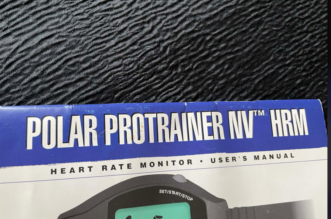 Directions Polar Protrainer NV HRM Heart Rate Monitor User’s Manual ONLY