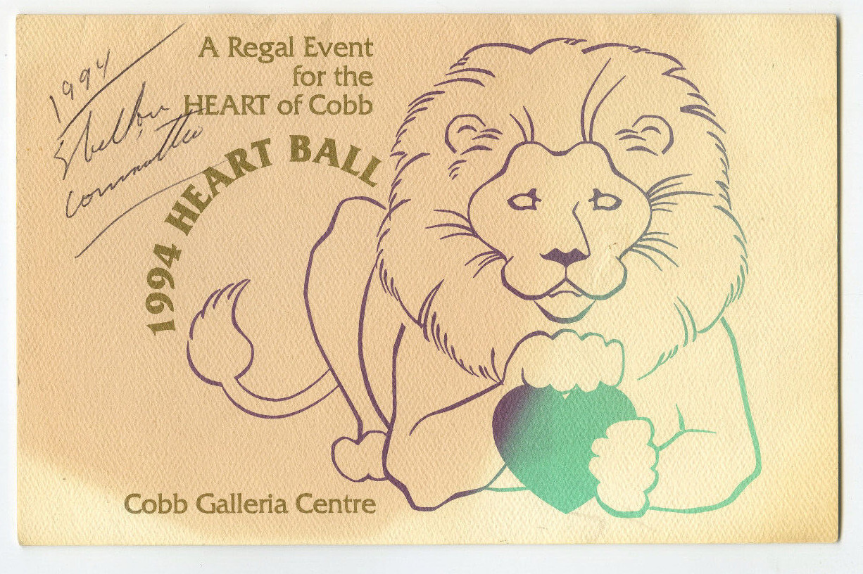 Vintage 1994 Booklet Heart Of Cobb Galleria Center Regal Event Heart Ball Menu