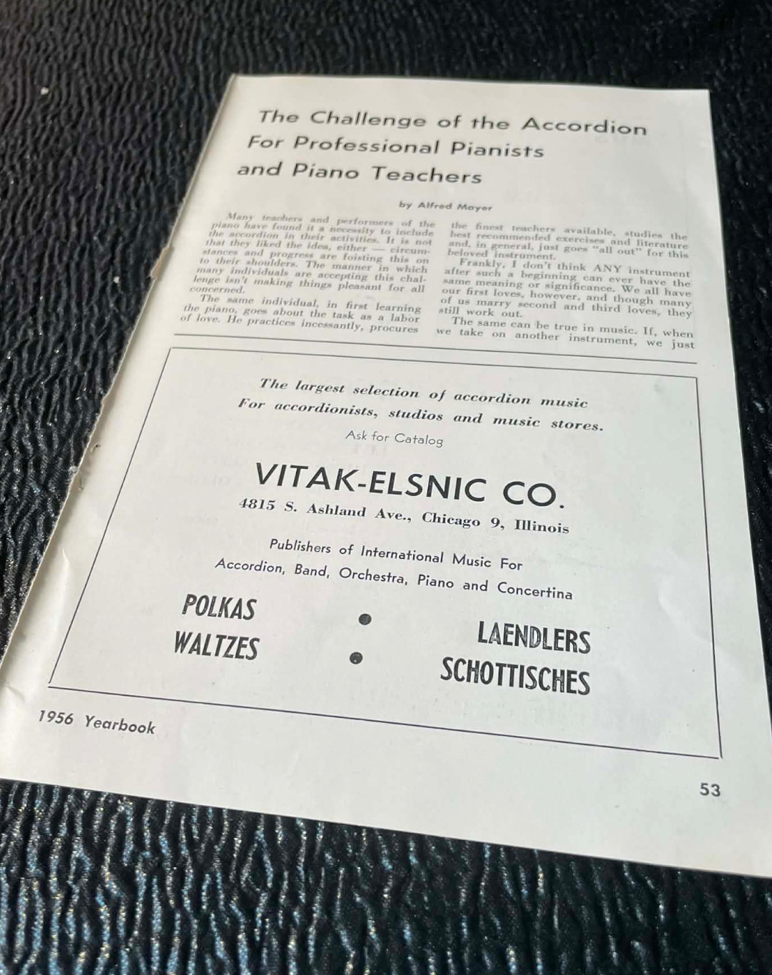 Challenge Professional Pianists Piano Teachers Article 1956 Accordion World