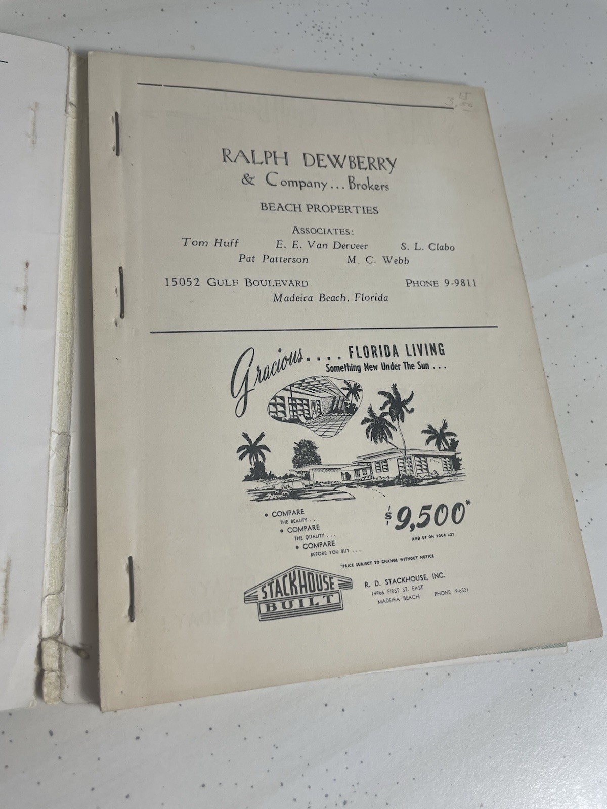 (2) 1950s Florida Tourist Brochure Ephemera Gulf Coast Gulf Beacher Rare 1st Ed