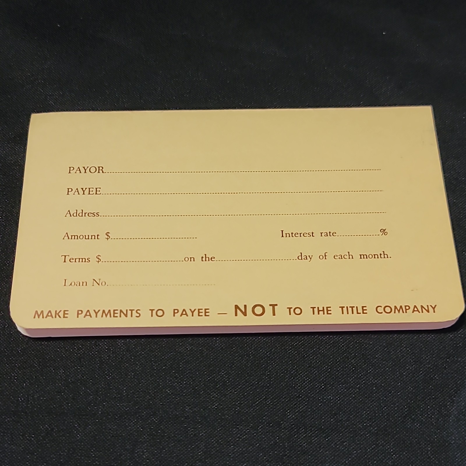 Vintage c1980s Los Angeles Land Title Company Payment Register Unused VTG