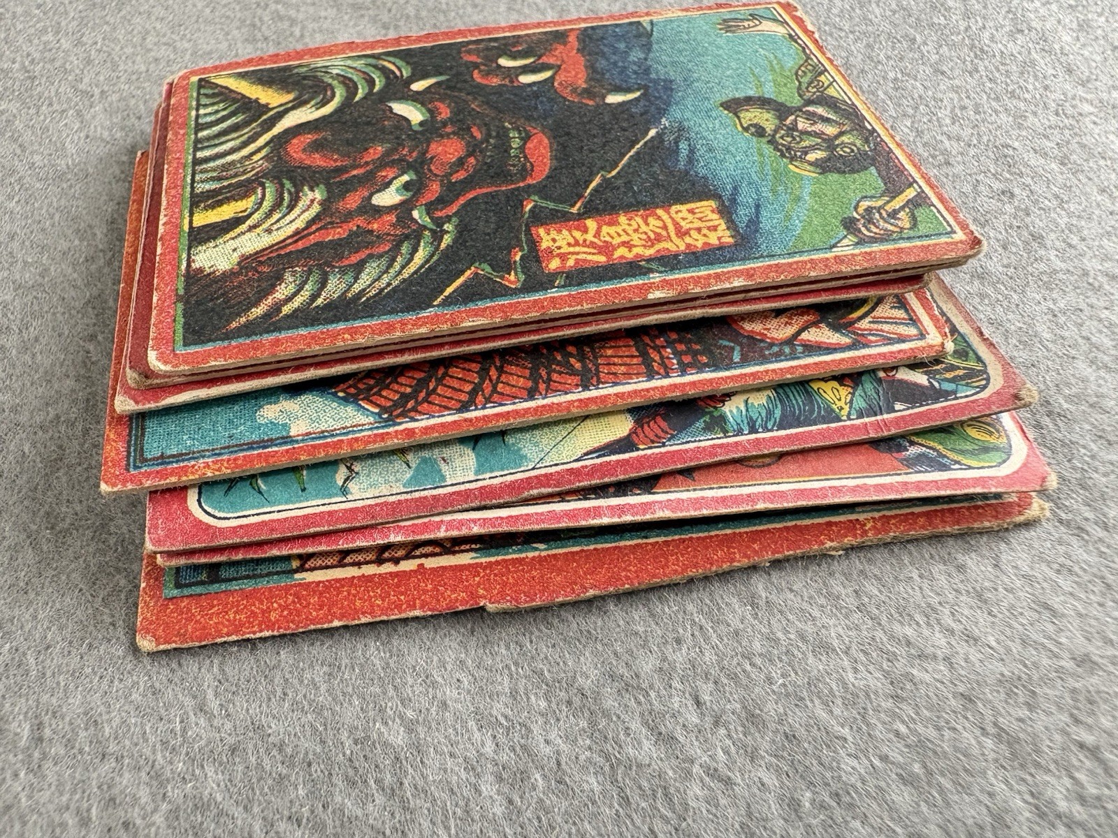 Vintage Menko Cards – Famous Japanese Samurai Warriors – Lot of 7