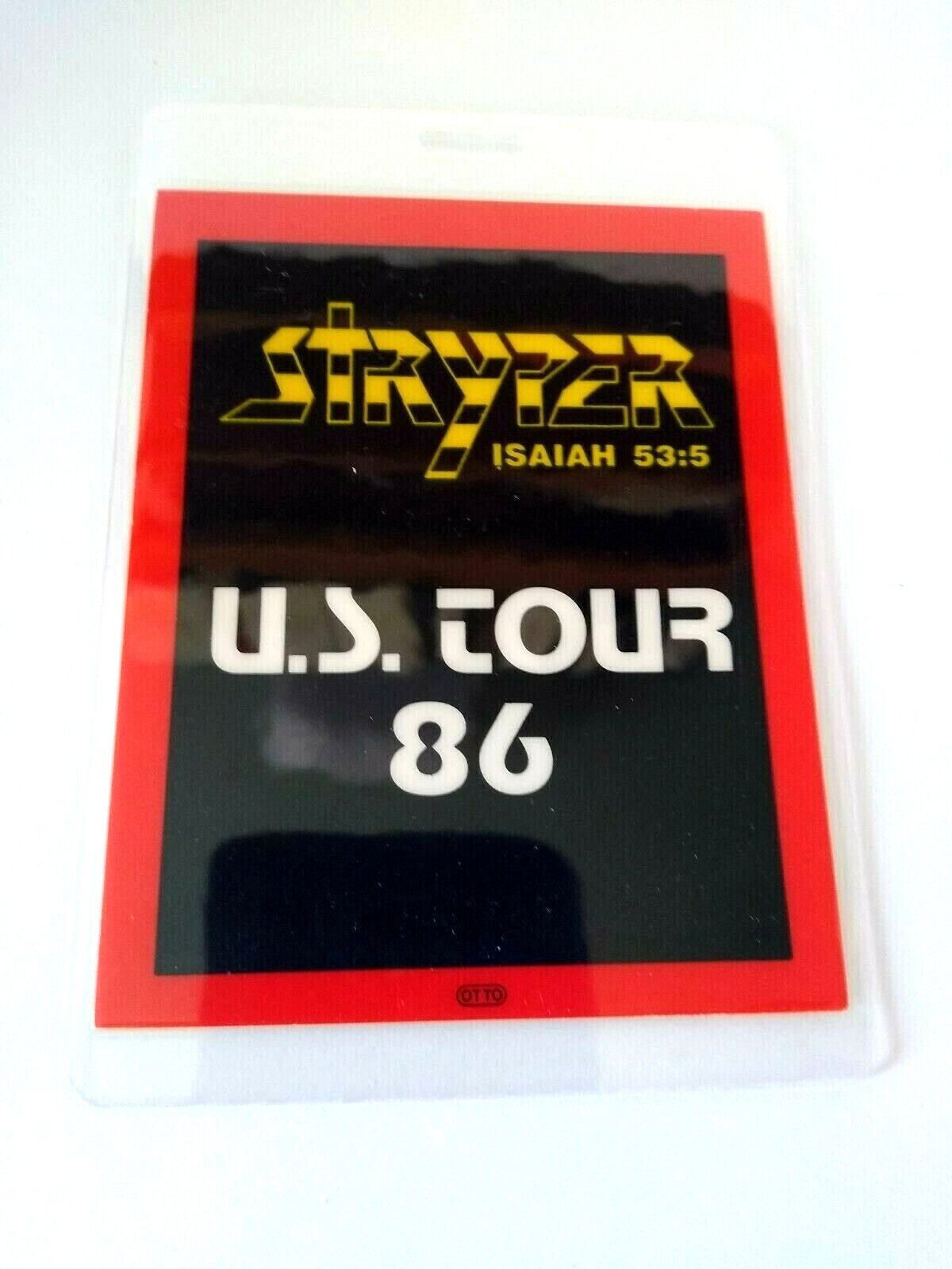Stryper Vintage Laminated Backstage Pass Original 1986 Hard Rock Heavy Metal