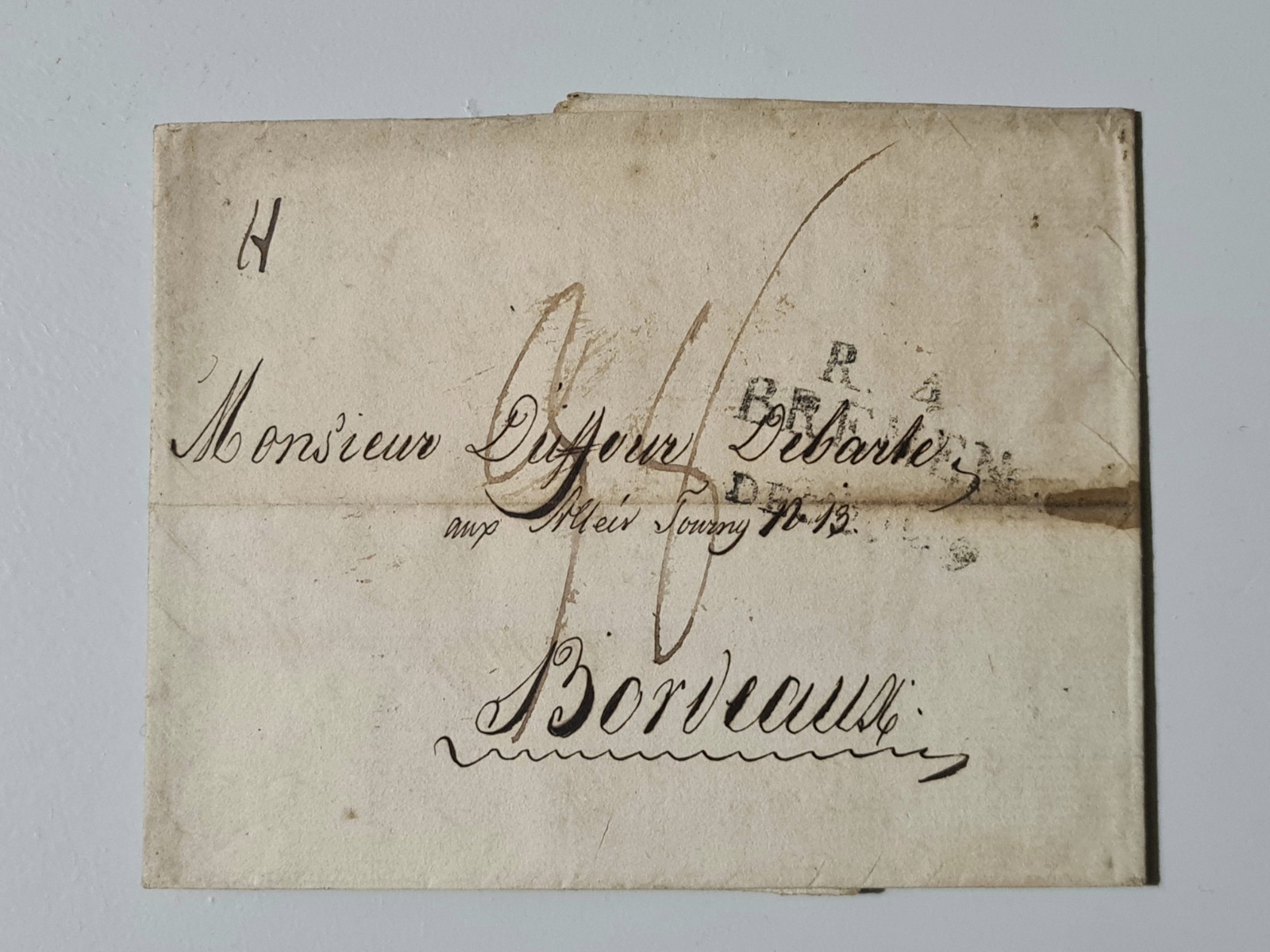 Antique Letter Mail 1st Empire Napoleon I Germany Bremen Bordeaux 1809