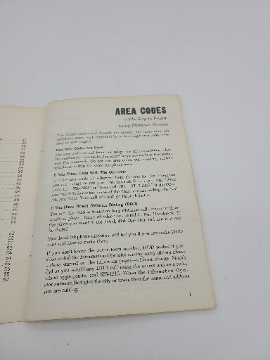 Bell System Yellow Pages Area Code Handbook 1961