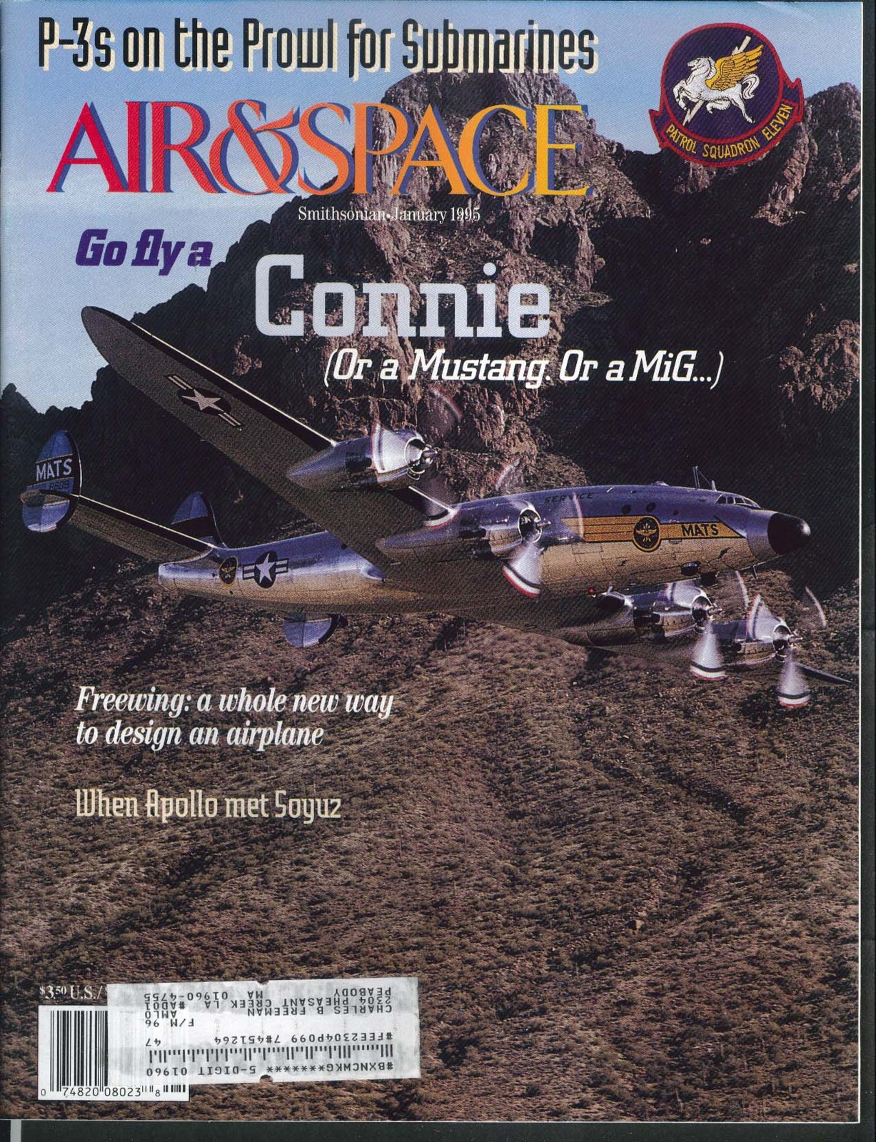 AIR & SPACE Smithsonian Constellation Mustang MiG Apollo Soyuz P-3 Spratt 1 1995