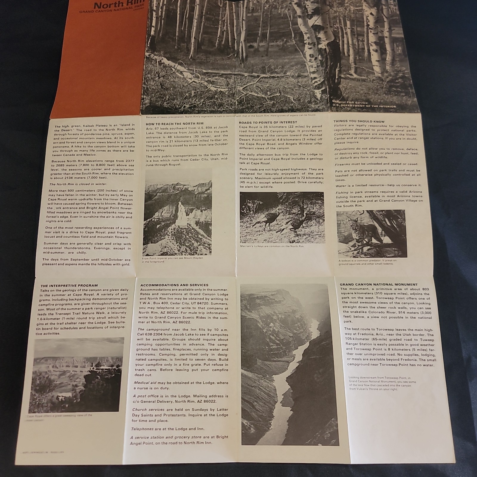 Vintage c1974 Zion, Bryce Canyon, North Rim Grand Canyon Detail Maps Lot Of 3