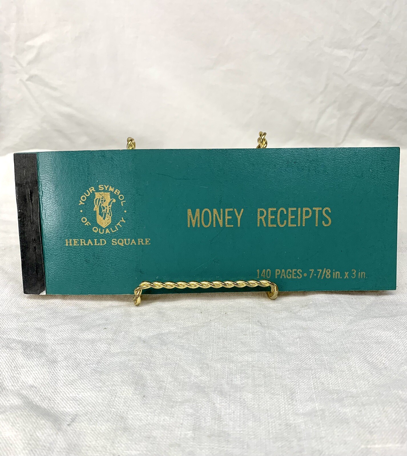 Vtg WOOLWORTH / HERALD SQUARE Money Receipts 140 Pages 8 x 3 inches Green