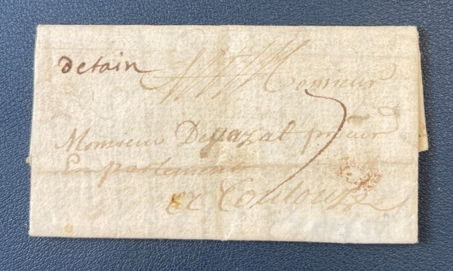Letter of Tournon On Rhone (Dauphine) / Brand Postal Manuscript Of Tain / 1724