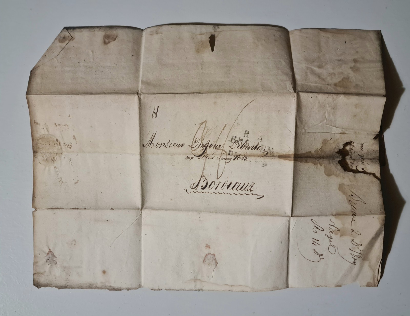 Antique Letter Mail 1st Empire Napoleon I Germany Bremen Bordeaux 1809