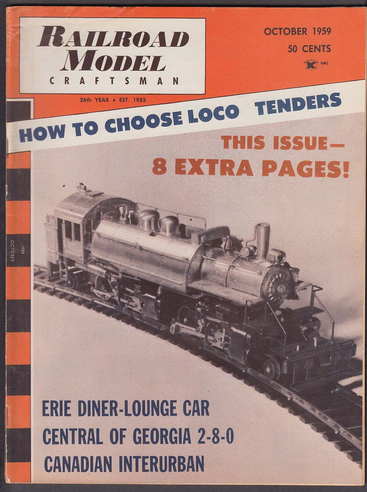 RAILROAD MODEL CRAFTSMAN Loco Tenders Erie Diner-Lounge Car Georgia ++ 10 1959