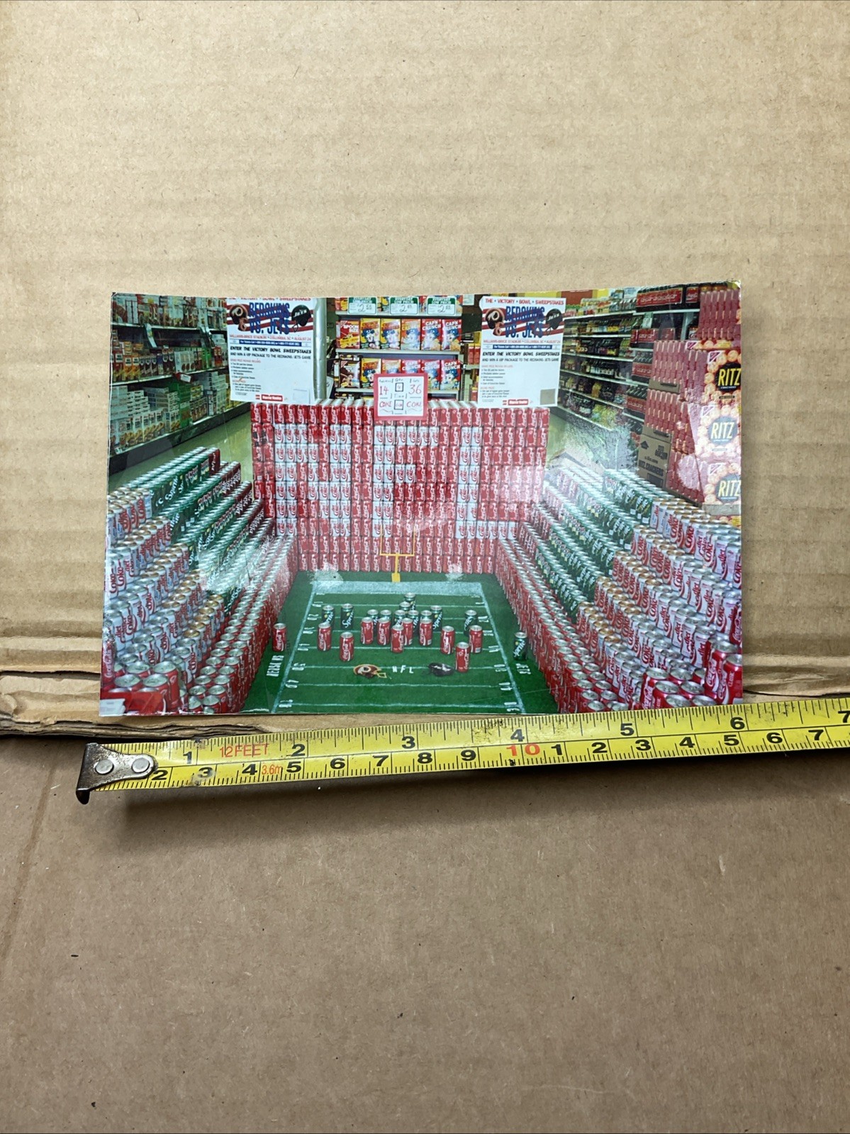 1991 Harris Teeter Coca Cola Advertising Display Redskins Vs Jets Victory Bowl