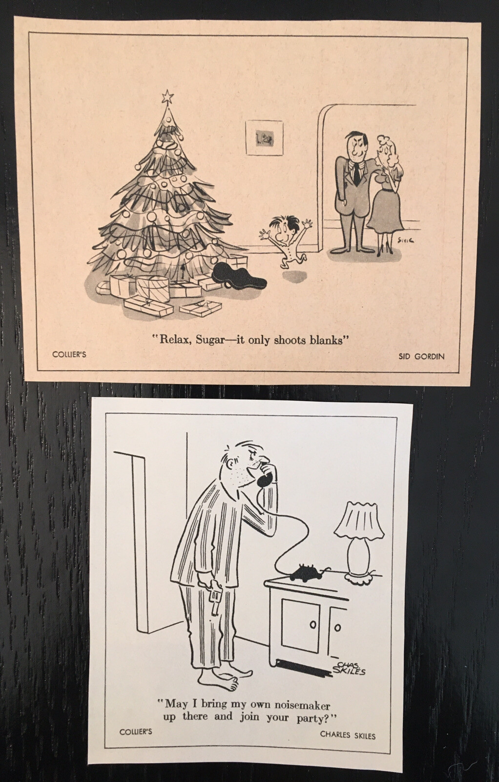 1957 Christmas New Year’s Vintage Cartoon Prints Gifts For the Holidays