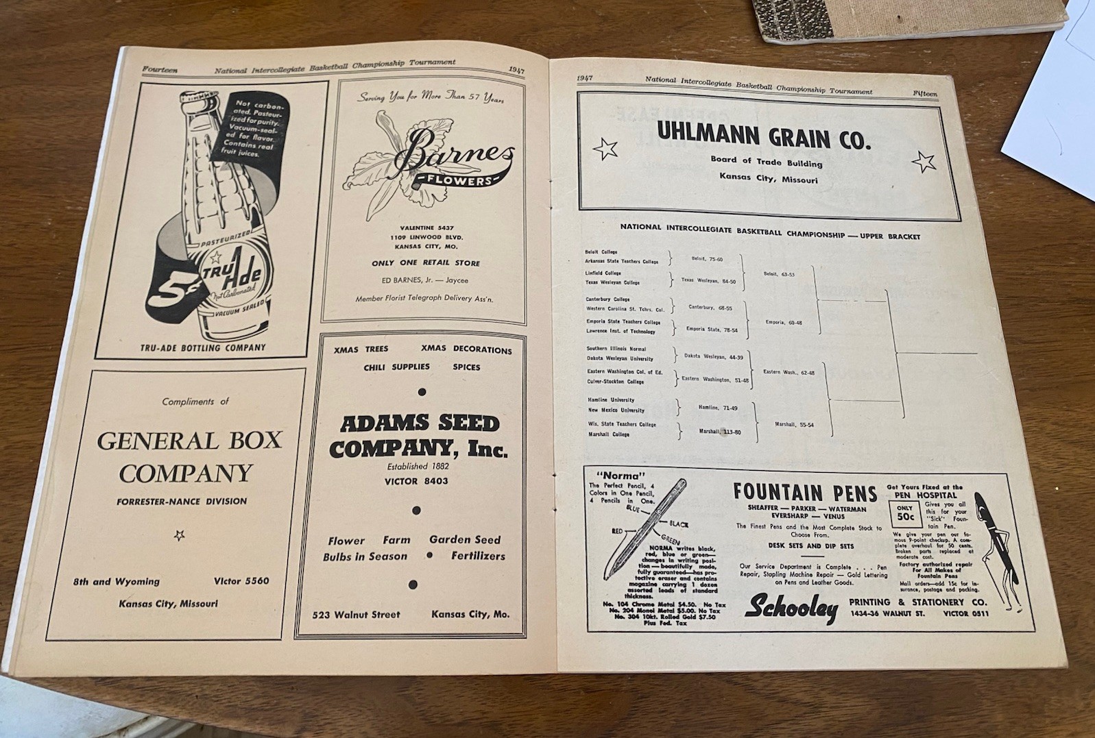 1947 NIBC National Intercollegiate Basketball Championship program Converse