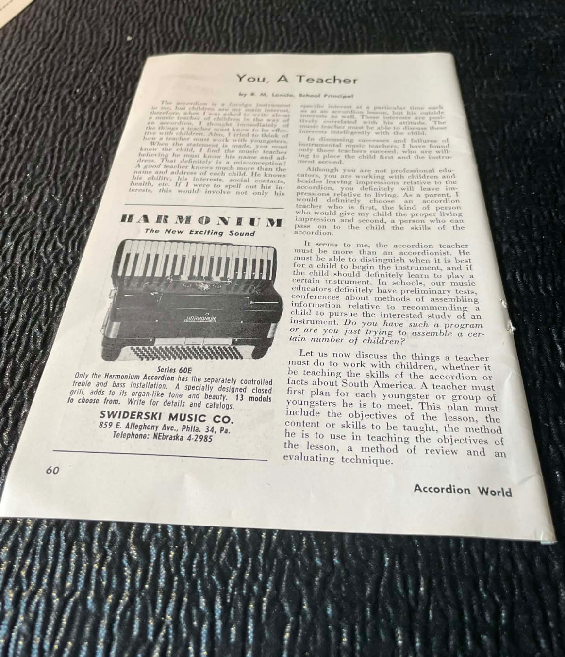 Catena-Ragona MacArthur Products Swiderski Music Ads 1956 Accordion World